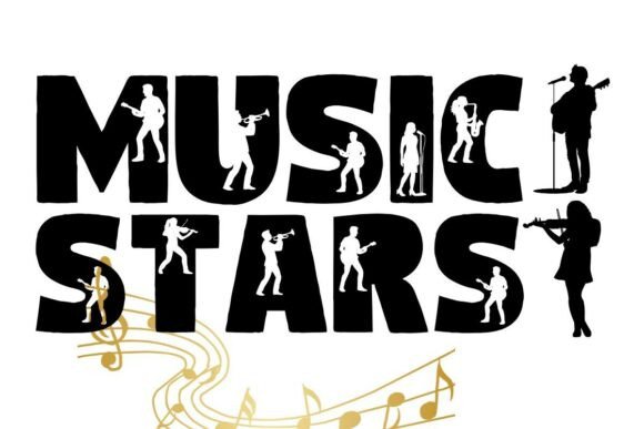 Music Stars Silhouettes Font: A Stage for Your Words