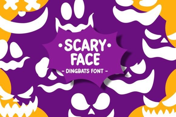 Scary Face Font: Pumpkin Dingbats for Halloween Design