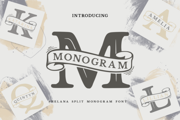 Shelana Split Monogram: Vintage Serif Charm for Modern Branding